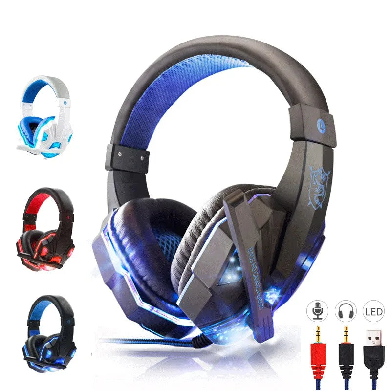 Auriculares para juegos con bajos y micrófono, auriculares supraaurales, sonido estéreo, jugador, sauna, teléfono, videojuego, cancelación de ruido, micrófono para PC