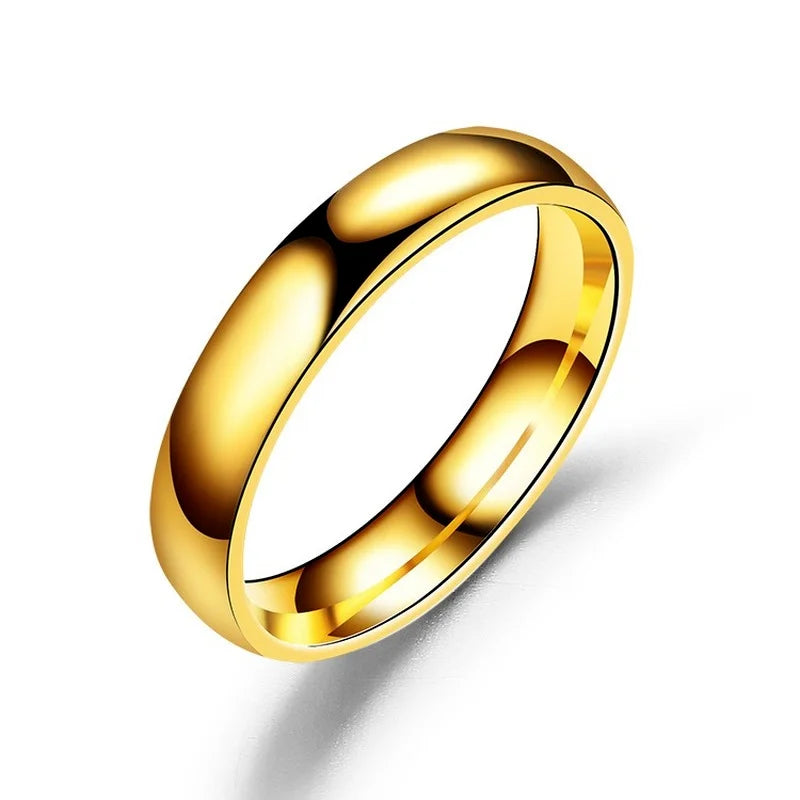6mm Simple Titanium Ring for Women and Men, Allergy Prevention, Highly Polished Wedding Bands, Stainless Steel, Couple Finger Jewelry, Gifts