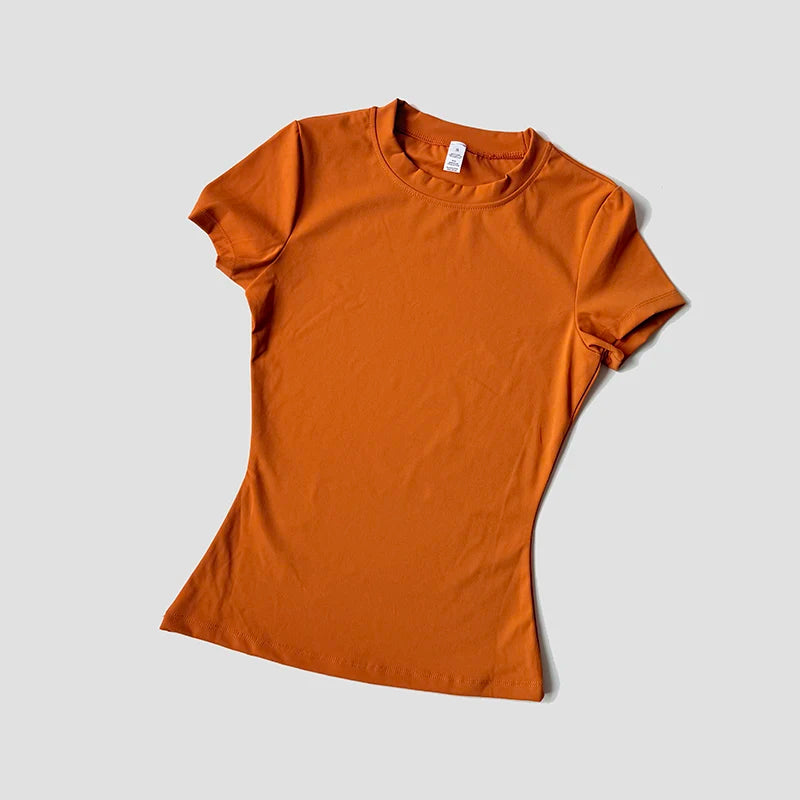 Top de yoga sin costuras para mujer, camiseta deportiva, ropa de fitness, camiseta de yoga de manga corta, top de gimnasio, ropa activa de running