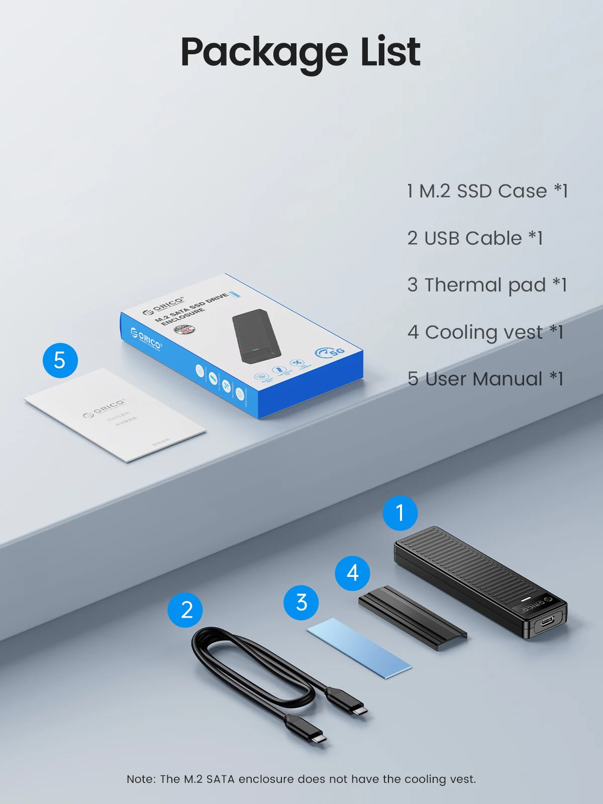 ORICO M.2 NVMe SSD boîtier 10Gbps USB 3.2 Gen2 boîtier conception Simple sans outil prise en charge UASP pour les joueurs NVMe SATA SSD