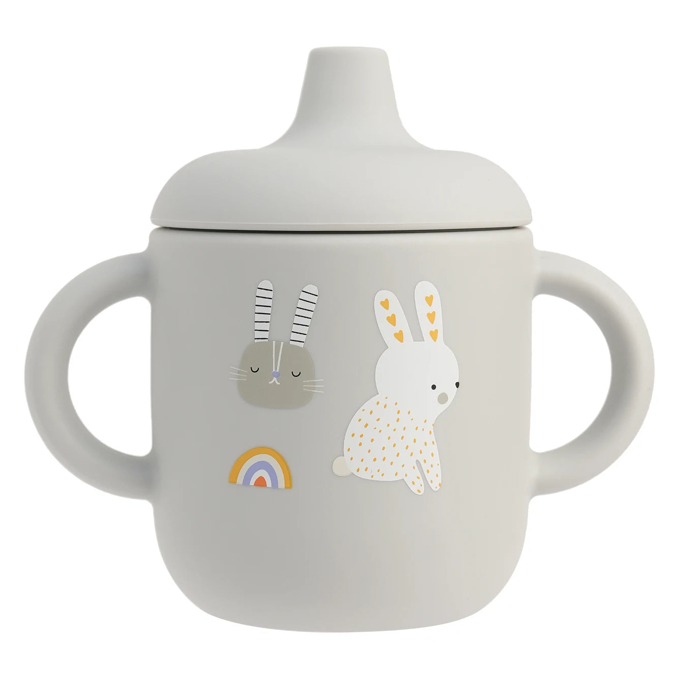 1 pieza taza de alimentación de silicona de dibujos animados para bebé, sin BPA, a prueba de fugas, taza de entrenamiento con mango, para viajes, apta para lavavajillas, artículos para bebé