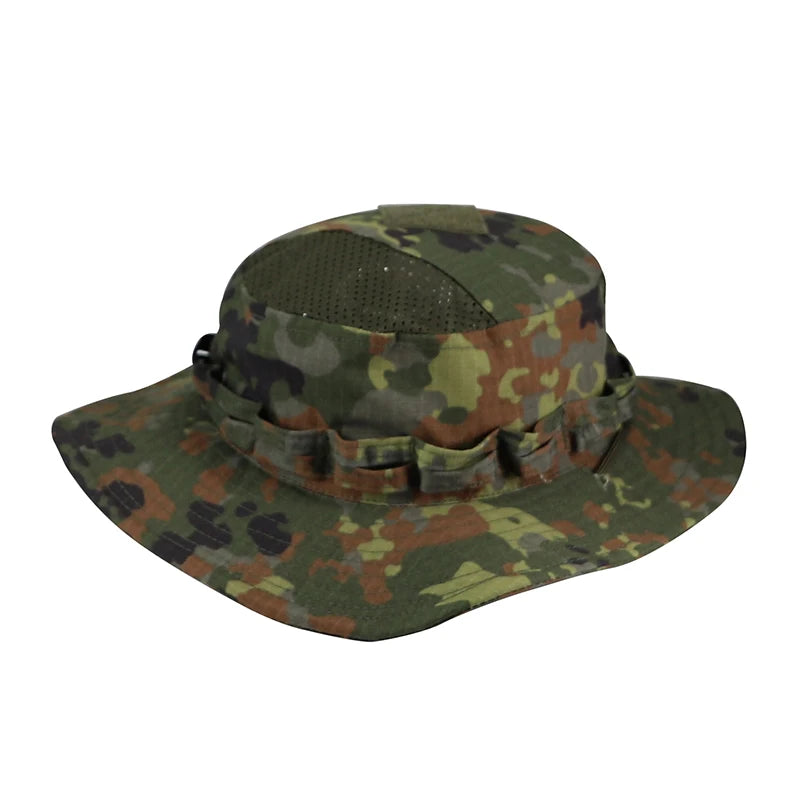 Nouveau 2026 Casquette Bob Camouflage Multicam avec Poche Carrée pour Passionnés de Tactique, Chapeau de Soleil pour Pêche, Randonnée et Activités de Plein Air