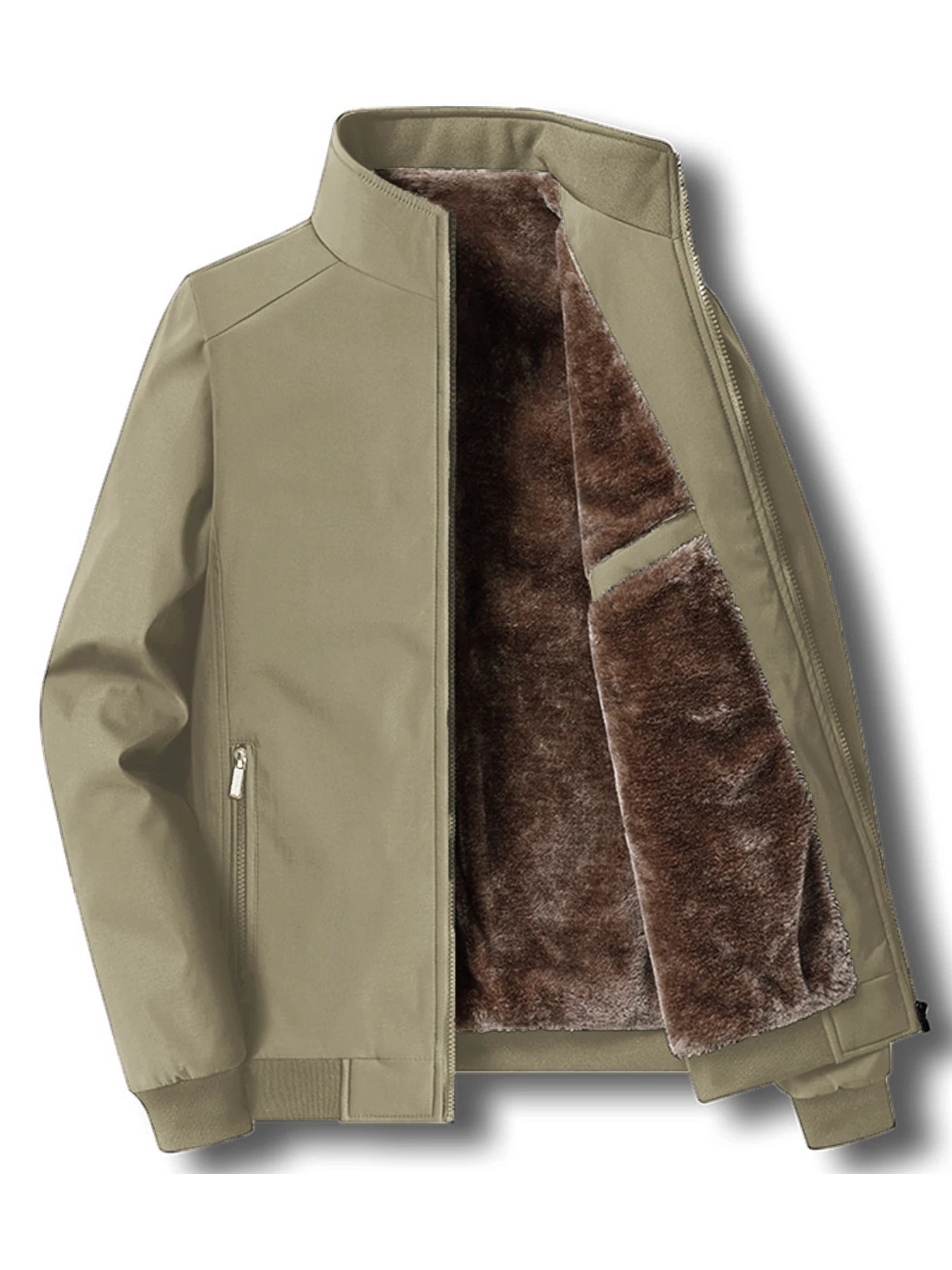 Veste en velours pour hommes, col montant, rembourrée en coton, épaisse, chaude, décontractée, nouvelle collection automne et hiver