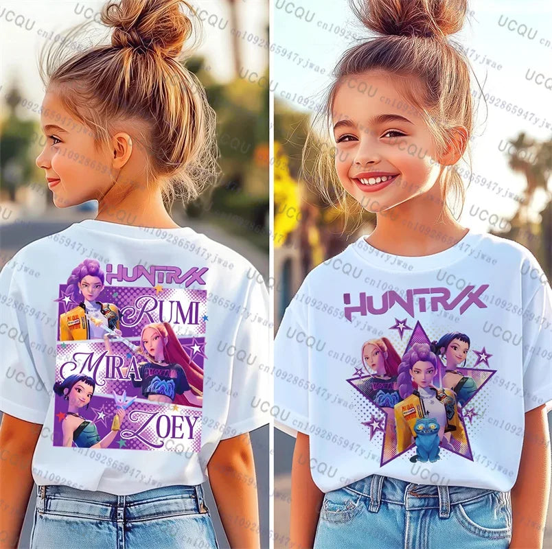 Kpop Demon Hunters T-Shirt for Parents and Kids, Halloween, Harajuku, Casual Fashion, Cotton, Cosplay Clothes