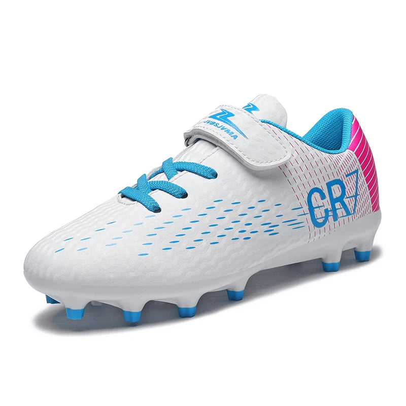Chaussures de Football Ado Unisexe AG Gazon Synthétique — Respirantes, Fermeture Velcro EU 31–39