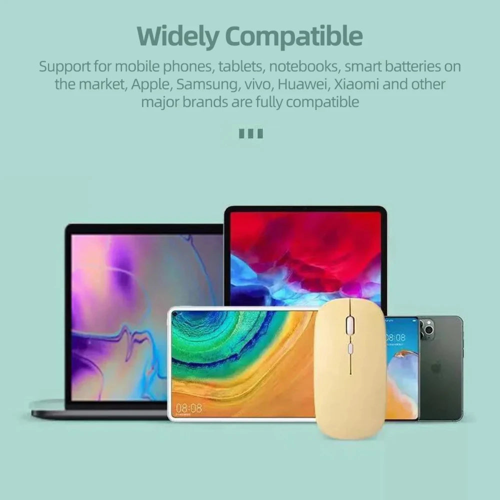Souris Sans Fil Bluetooth Silencieuse — Gaming, Portable, PC, Tablette, Multi-Appareils