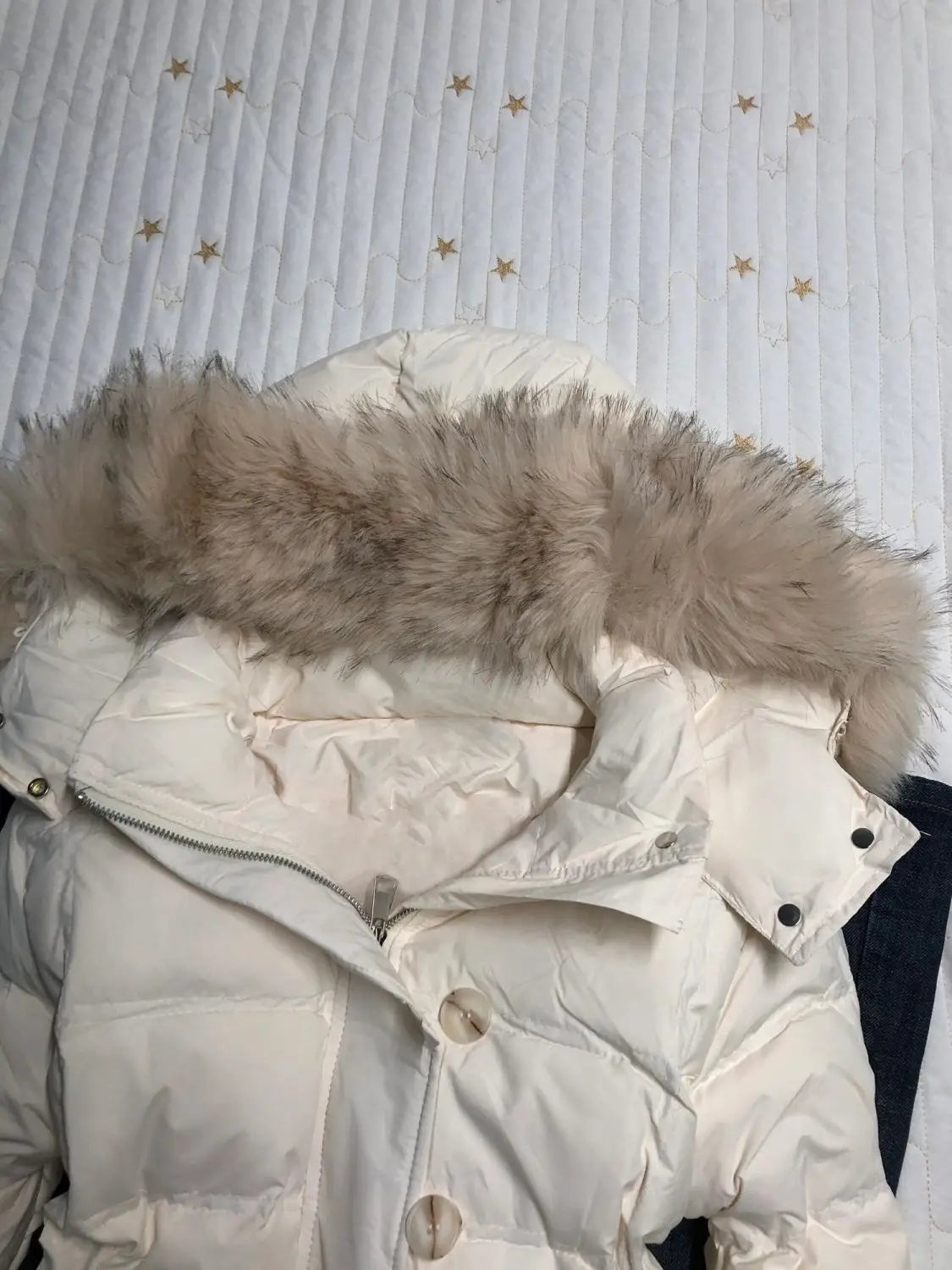 Women's retro American warm fur-collared solid color hooded cotton coat, loose casual slim winter cotton coat jacket