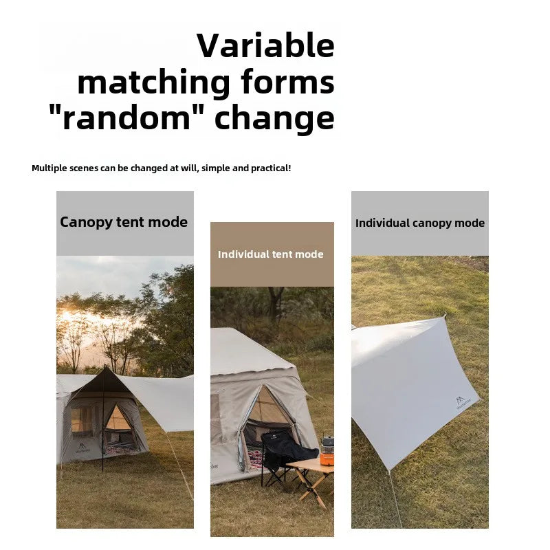 Tente Camping Gonflable 3-5 Personnes — Étanche Rapide Pompe Manuelle Anti-UV