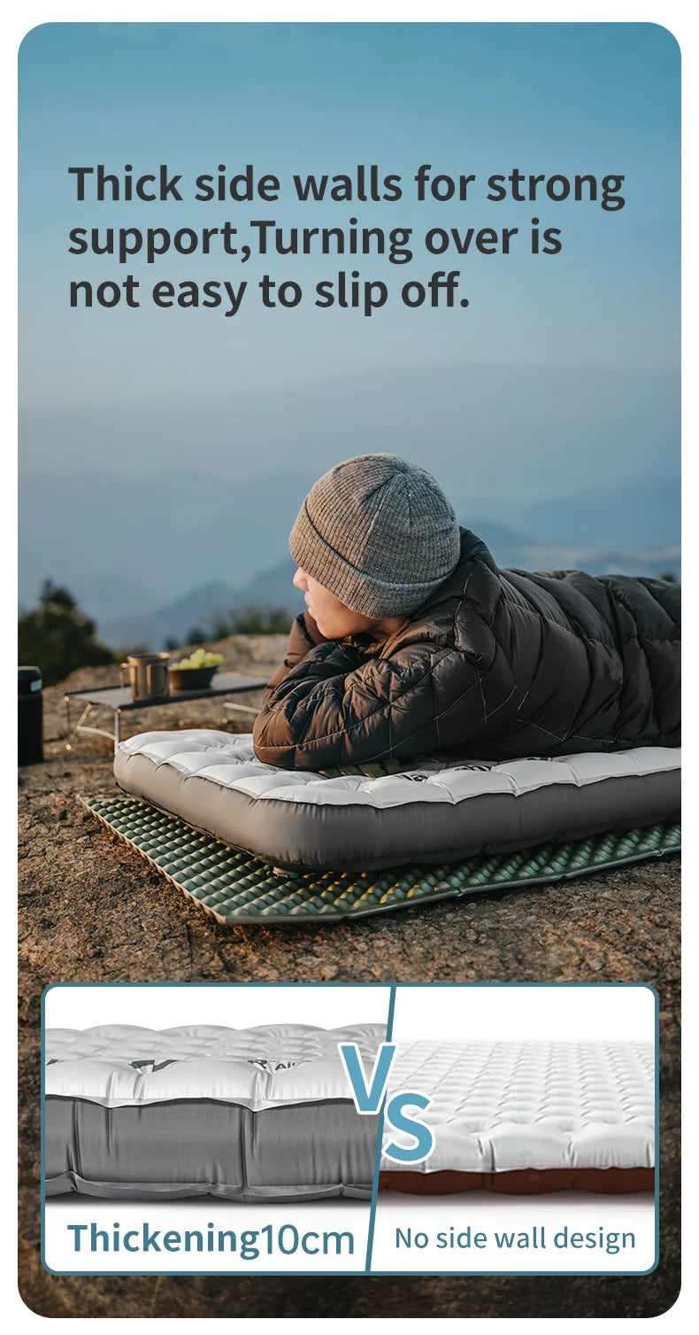 Naturehike 2026 Matelas de camping gonflable ultraléger, valeur R de 6,5, chaud pour l'hiver, épaisseur de 10 cm, tapis de couchage portable d'extérieur, lit d'air