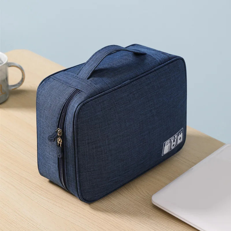 Bolsa de almacenamiento digital electrónica de viaje, multifuncional de gran capacidad para auriculares, funda protectora para cable de datos, bolsa a prueba de polvo de viaje Elec