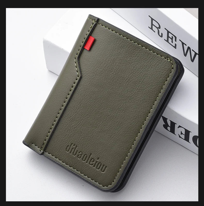 Mini portefeuille Ultra-fin en cuir PU souple pour hommes, 1 pièce, porte-cartes de crédit, court et Vertical, de haute qualité