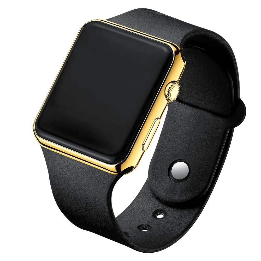 Digital Watch Simple Men Women Fashion Sport Electronic Watch LED Black Silicone Strap Casual Men's Watch Reloj Hombre