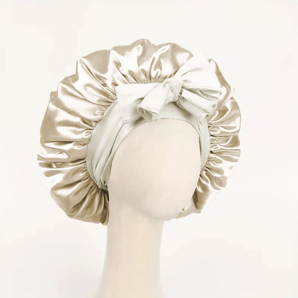 Adjustable Satin Bonnet for Men and Women, Sleeping Cap, Hair, Heavy Band
