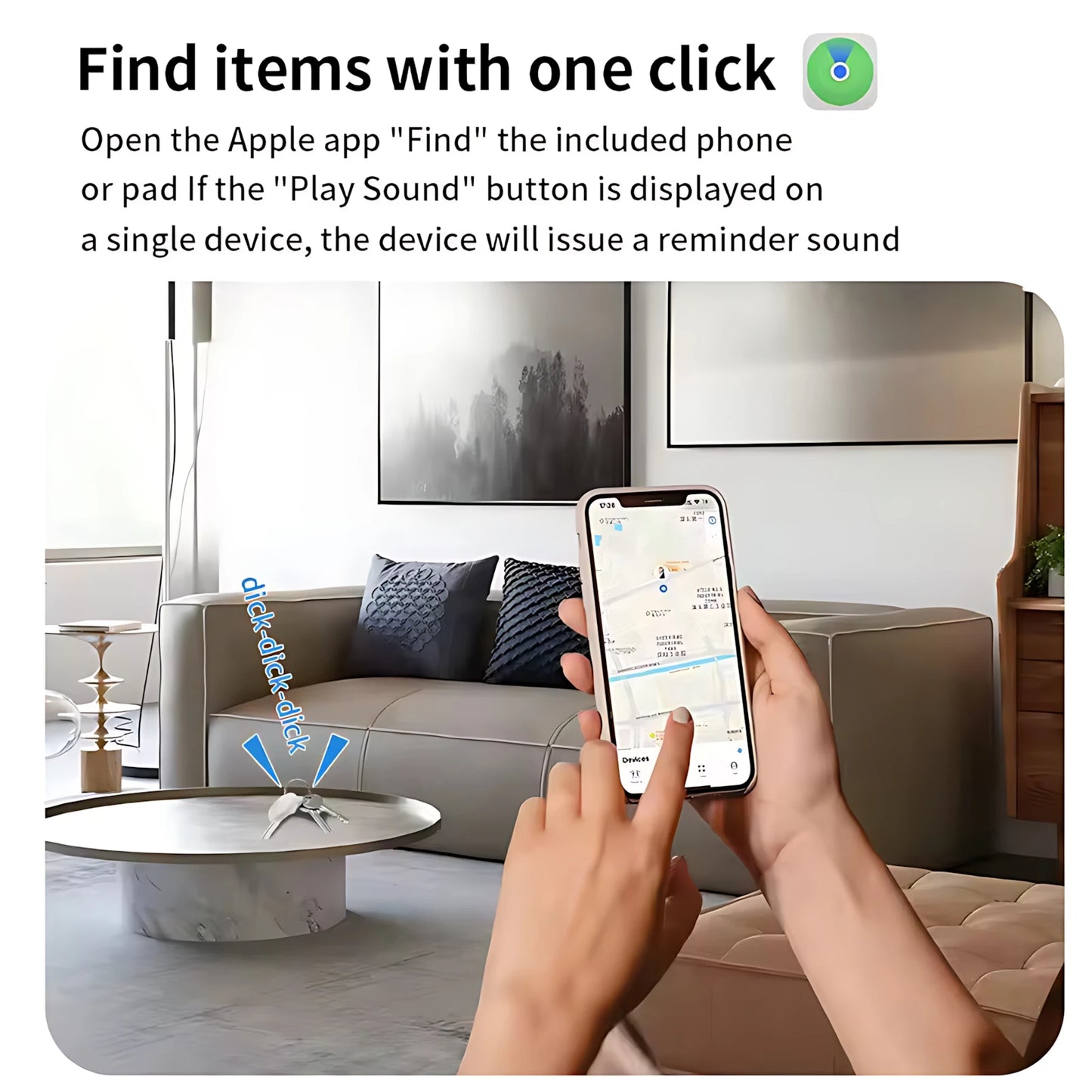 Mini Bluetooth Smart GPS Tracker, works with Find My App iTag, Anti-loss Reminder Device, MFI Rated Locator, Car Key, Kids Pet Finder
