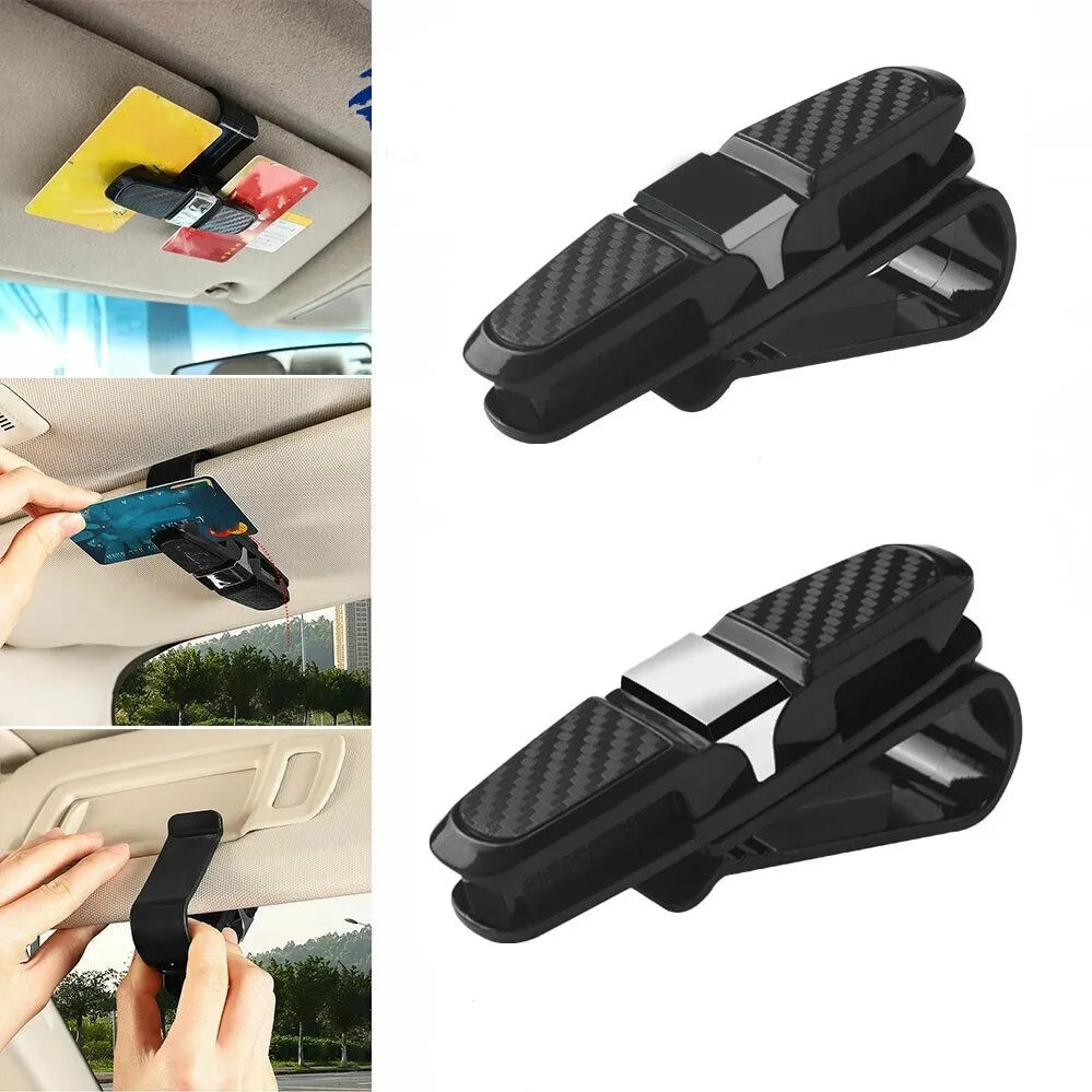 Étui à lunettes de voiture universel, pare-soleil de voiture, porte-lunettes, Clip pour carte, porte-billet, accessoires d'intérieur automobile