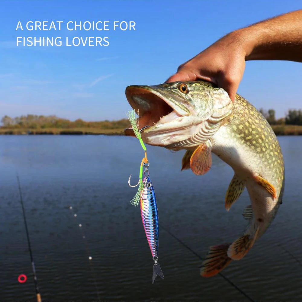 PROBEROS 1/4 pièces leurres de pêche au gabarit en métal à coulage lent-appât dur imprimé en 3D avec hameçons triples et lames en saule