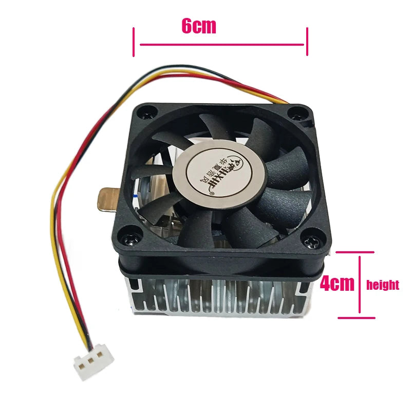 Ventilateur CPU pour dissipateur thermique de processeur socket 370, support LGA 370, refroidisseur de machine de caisse, ventilateur 6015, mini ventilateur 6cm