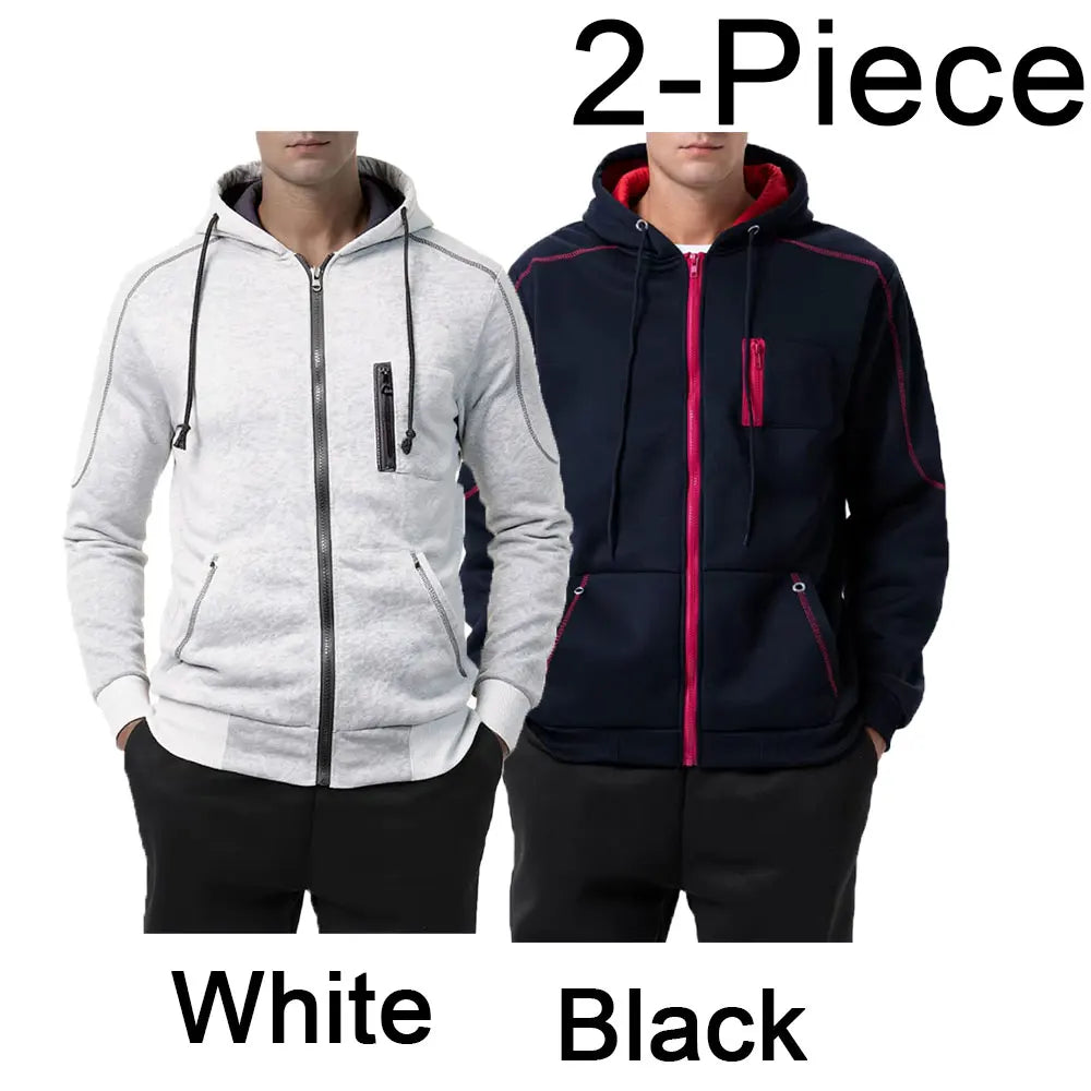 Sudadera con capucha para hombre negra, blanca, verde militar, roja, con bloques de color, polar, fresca, informal, ropa de invierno, prendas de vestir, sudaderas con capucha