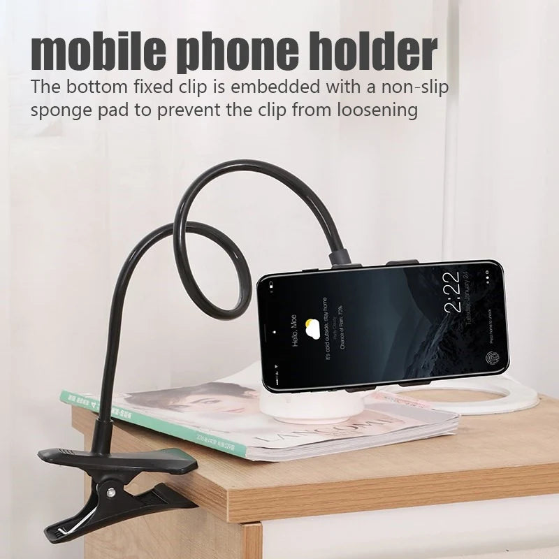 Soporte universal flexible para teléfono móvil, soporte perezoso ajustable, clip para teléfono móvil, cama para el hogar, soporte de escritorio, soporte rápido para smartphone