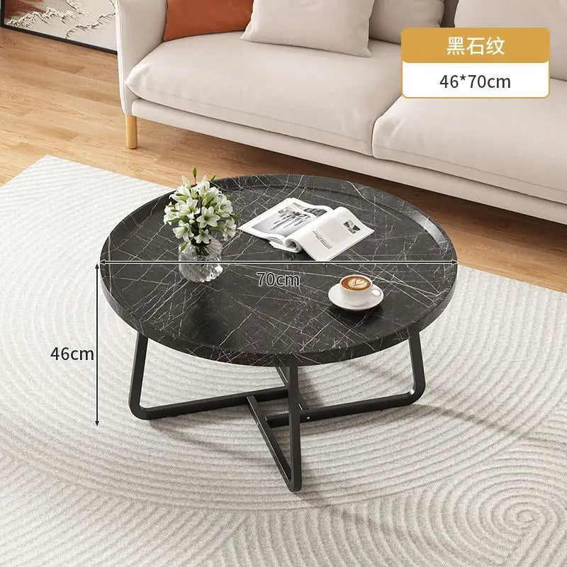 Multifunctional coffee table, modern minimalist living room, combined round side table for home