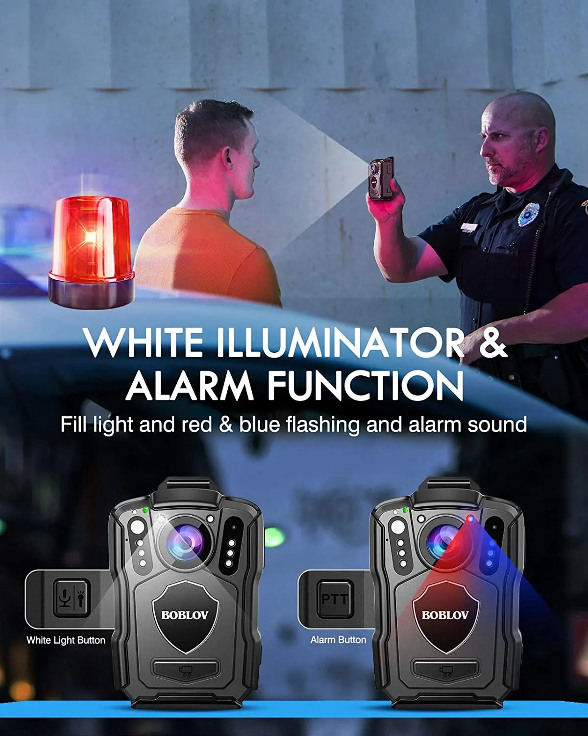 BOCombination-Cámara Linge de policía VM5, cámara corporal, cámara GPS, batería de 1440 mAh, visión nocturna IP67, batería de 128G, batería de 4200 P