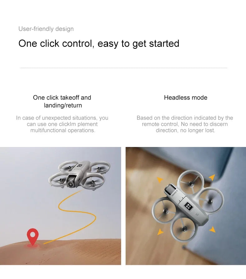 Drone GPS 8K HD professionnel — double caméra, évitement d'obstacles, moteur brushless, flux optique