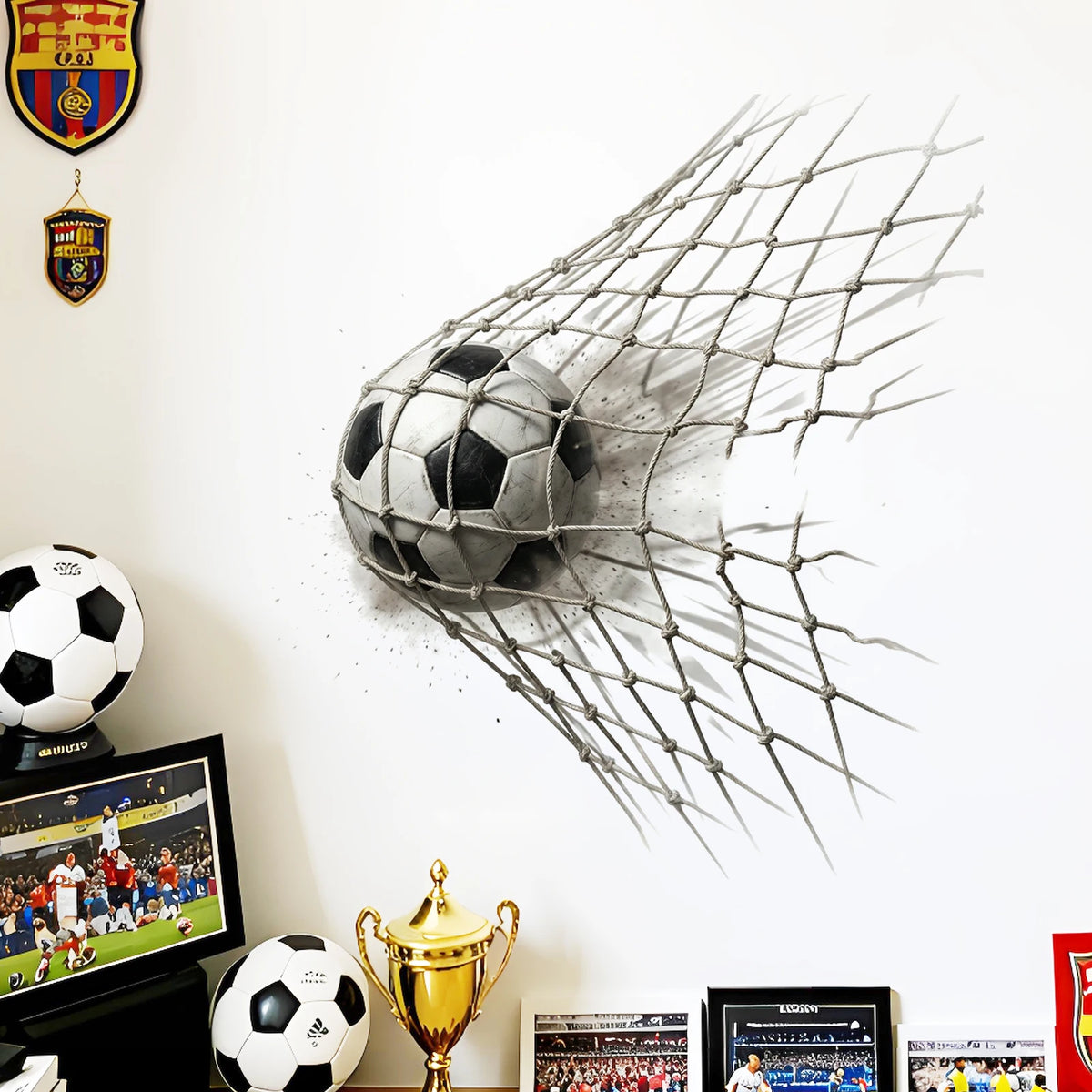 Autocollants Muraux Football Vinyle Amovibles — Décoration Chambre & Salon Thème Sport