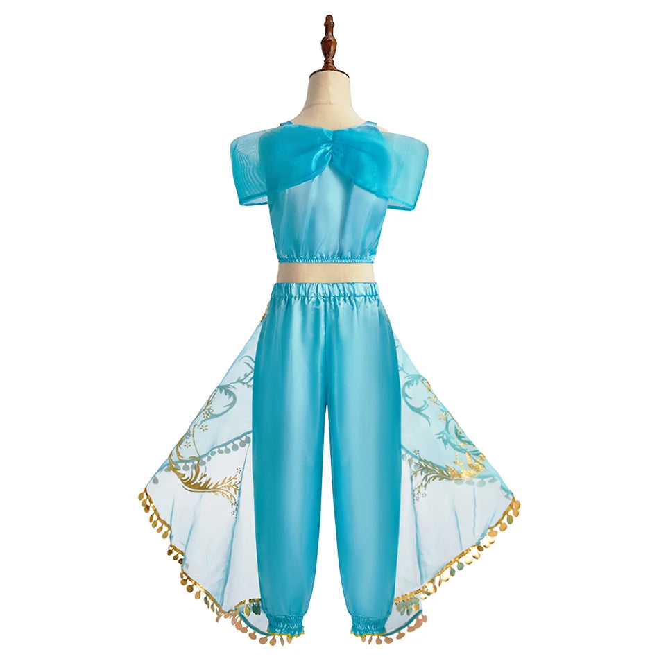 Robe de princesse arabe pour enfants — costume Halloween, carnaval, Cosplay, tenue paillettes