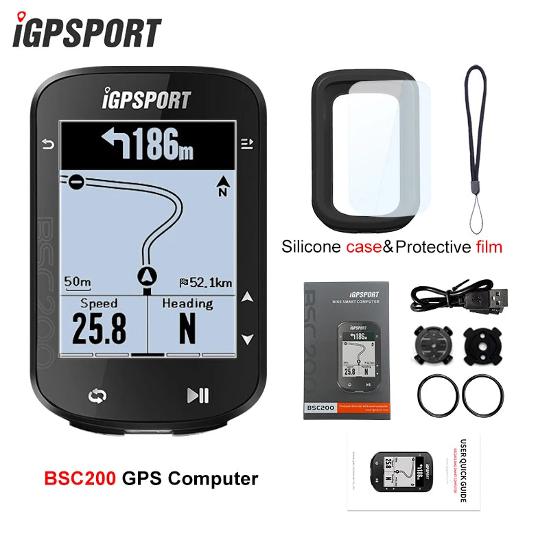 Ordinateur de vélo GPS sans fil — compteur de vitesse numérique, navigation route, chronomètre, odomètre