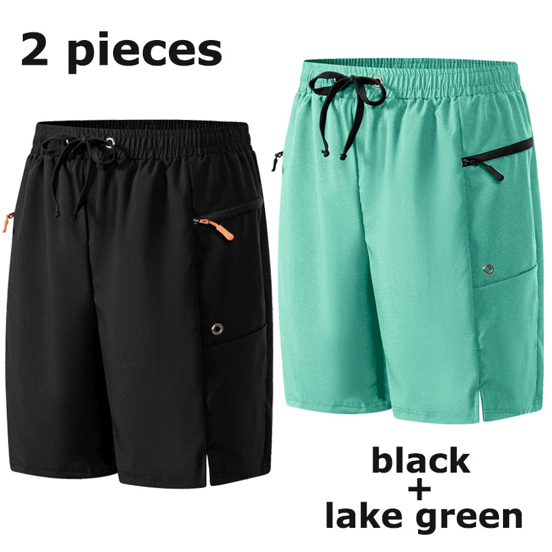 Short de plage d'été pour hommes avec poches zippées, short de planche à séchage rapide avec doublure en maille, maillot de bain, maillot de bain