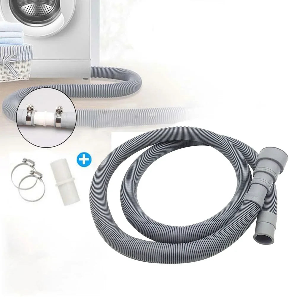 Washing Machine and Dishwasher Drain Hose, 70/150/200cm, Extension Hose with Clamps, Washing Machine Accessory Kit