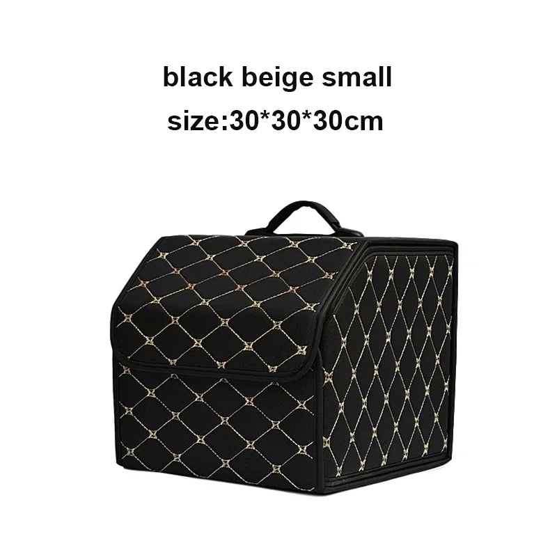 Car Trunk Storage Box, Large Capacity Automotive Multi-purpose Tools Storage Bag, Organizer, Foldable Leather for Emergency