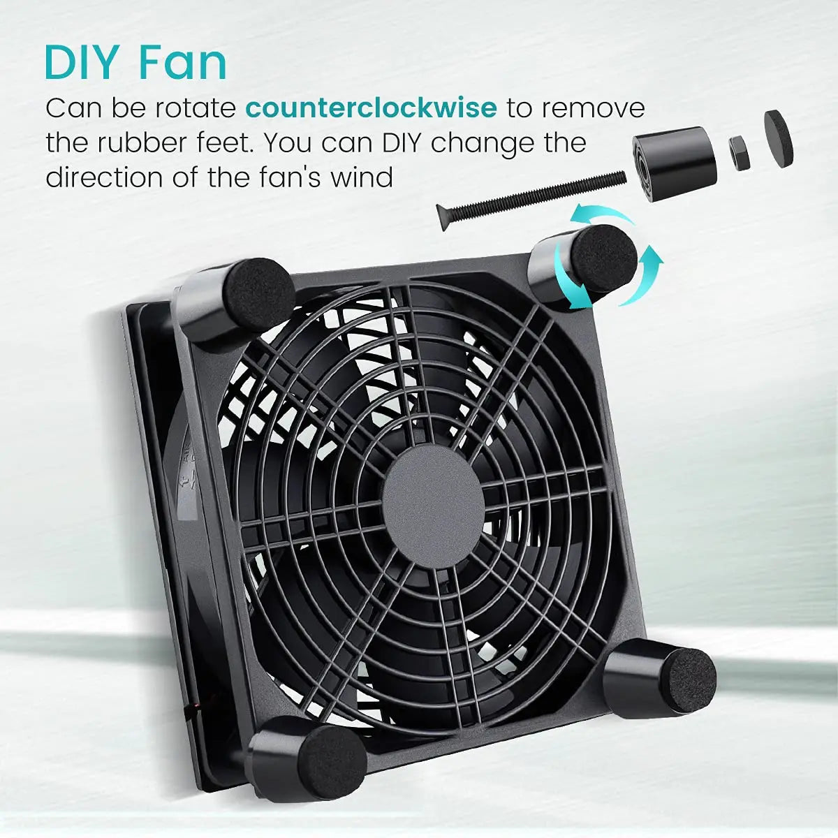 Ventilateur de boîtier d'ordinateur alimenté par USB 120mm 5V, refroidisseur de châssis silencieux pour routeur TV chat, vis de refroidissement, filet de protection 12cm