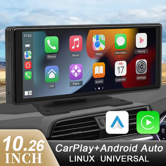10.26 "coche espejo Radio multimedia reproductor de vídeo universal inalámbrico Carplay Android Auto pantalla con Bluetooth AUX USB