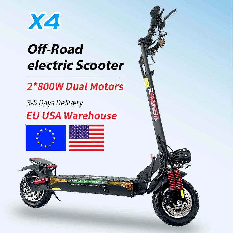 Thrimzol X4 Dual Motor Adult All-Terrain Electric Scooter 48V 18AH Battery 60KM Range 150kg Max Load 3-7 Days Delivery