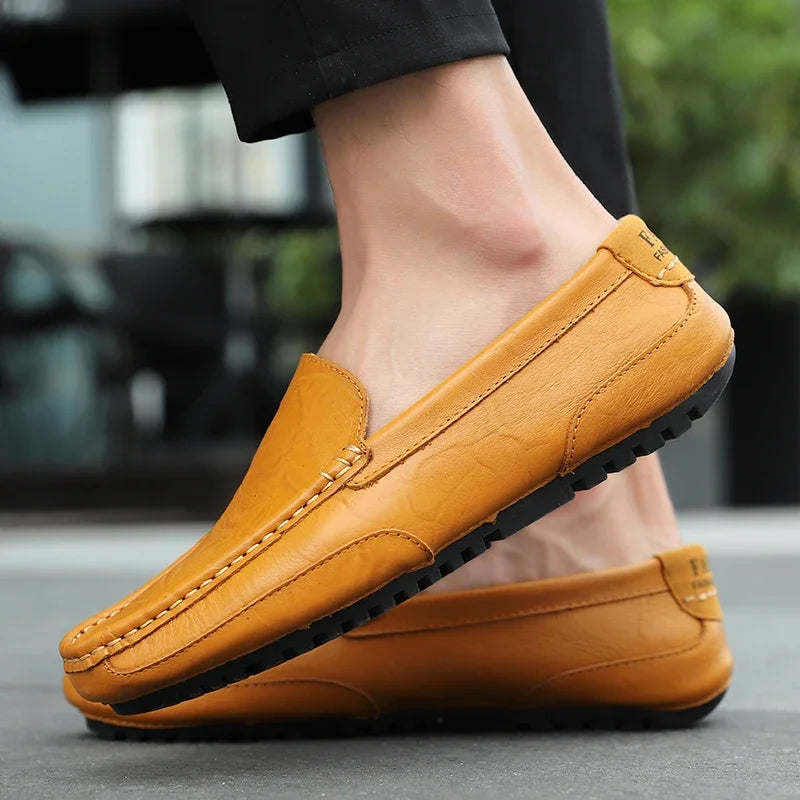 Mocassins Respirants en Cuir Véritable Homme — Confort Été