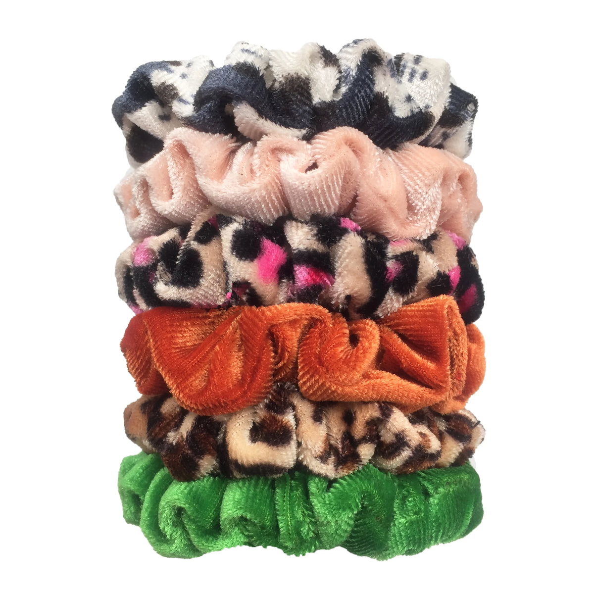 Chouchous en velours pour femmes motif léopard — élastique, bandeau cheveux, queue de cheval, 24/50/6 pièces