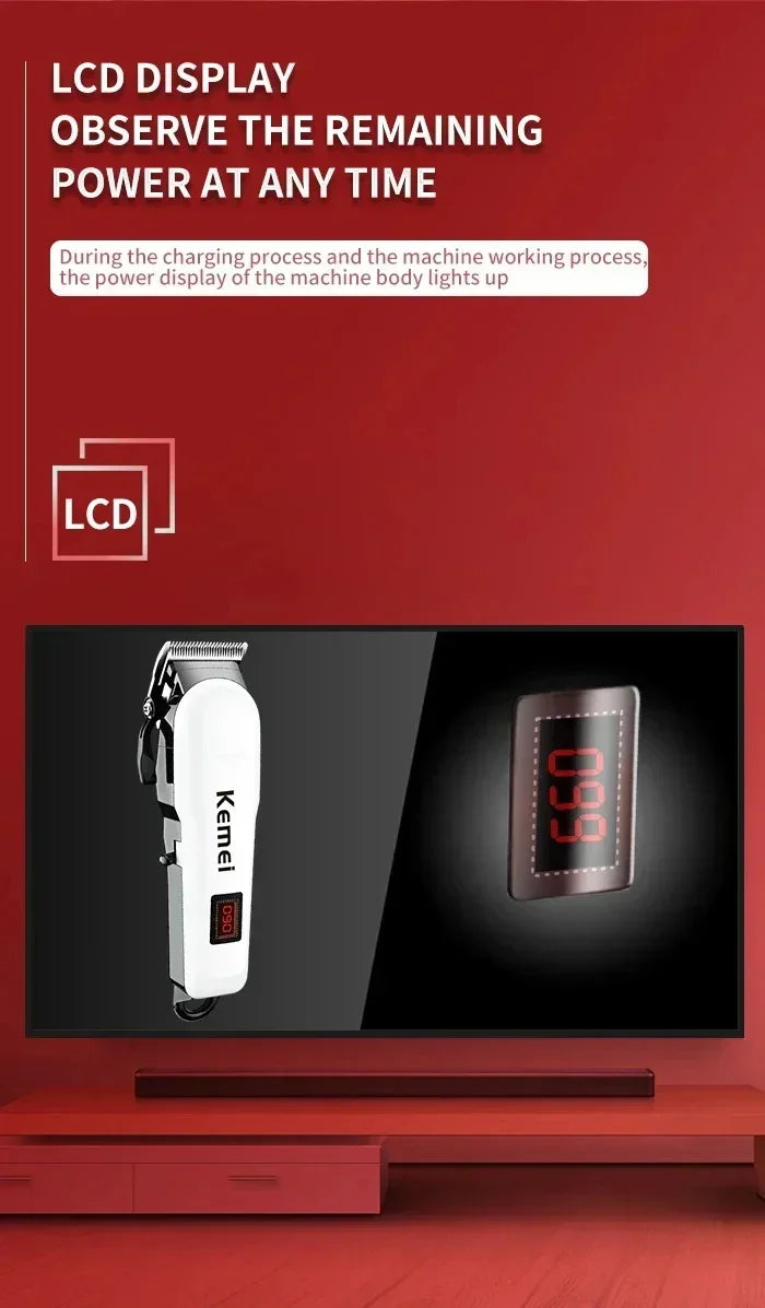 Tondeuse à cheveux sans fil rechargeable — tondeuse barbe électrique puissante, hommes