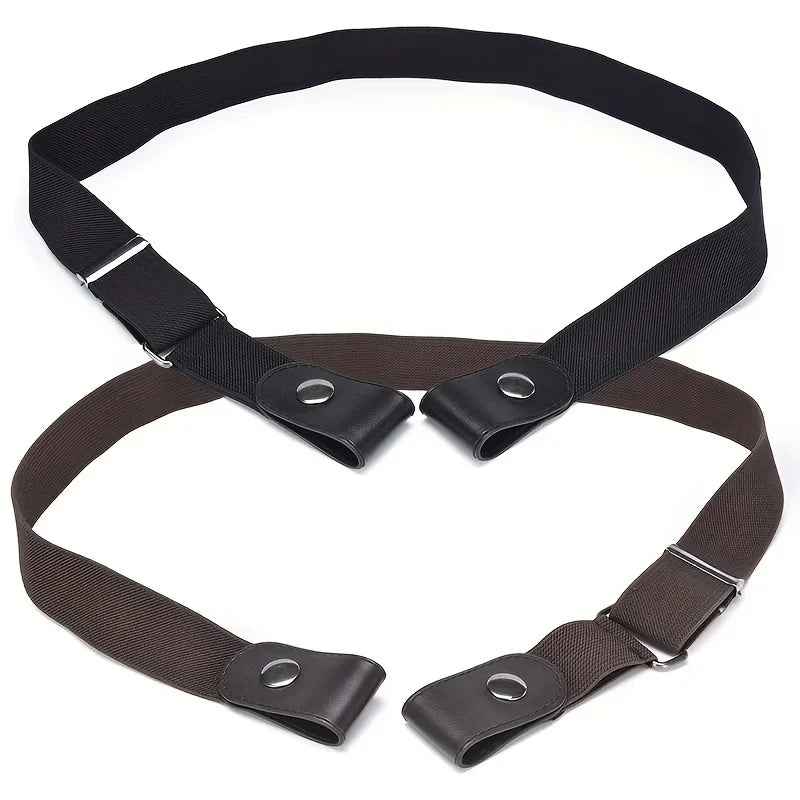 Buckle-free belt for jeans, dresses, stretchy elastic buckleless waist belt for women/men, no bulge, no hassle, 1 piece