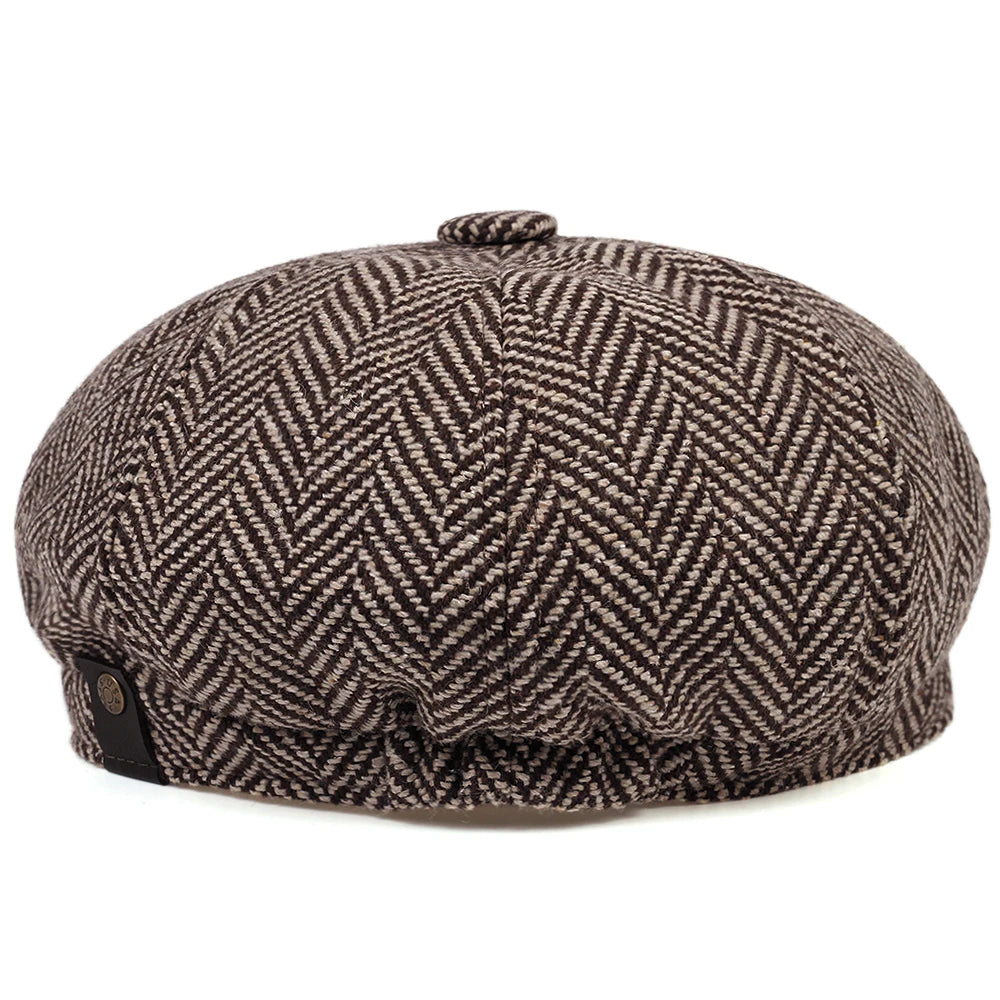 Mode laine gavroche casquettes hommes chevrons casquettes plates femmes hommes peintre britannique chapeaux doux automne hiver casquettes chapeaux casquette