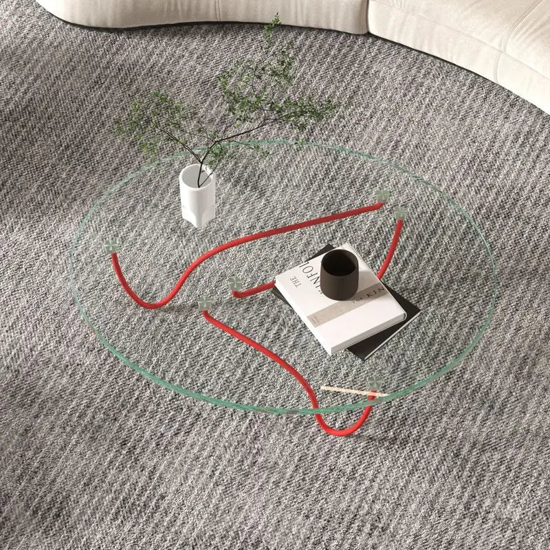 Transparent and Simple Side Table, Modern, Metal, Unique, High-Quality Glass, Nordic, Italian, Slim, Mesa, Living Room Auxiliary Furniture