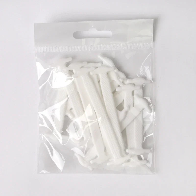 16pcs Lazy Lace Silicone Quick Elastic Lace Women Men No Tie Kids Adults Sneakers Lacing Lace Buckle Shoes Accessories