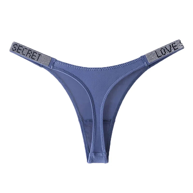 Culotte Taille Basse Strass & Diamants — String Sport Femme S-XL