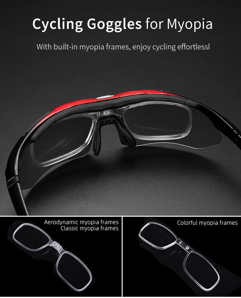 Lunettes de soleil sport cyclisme polarisées — route, VTT, équitation, protection, 5 lentilles
