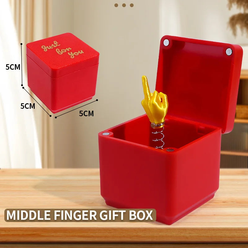 Interesante regalo de broma de Navidad, dedo corazón en la caja, divertidos regalos creativos, decoración de oficina, hogar