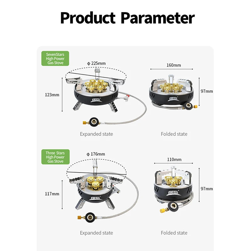 BRS – cuisinière à gaz de Camping 3/7 cœurs, brûleur touristique Portable haute puissance, allumage électronique extérieur, four de Camping, équipement de pique-nique