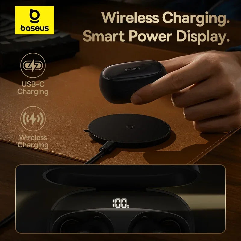 Baseus Bowie MA10 Pro ANC Wireless Headphones 48dB Hybrid ANC Bluetooth 5.3 Earbuds IPX6 Waterproof 4-Mic ENC Sport Headset