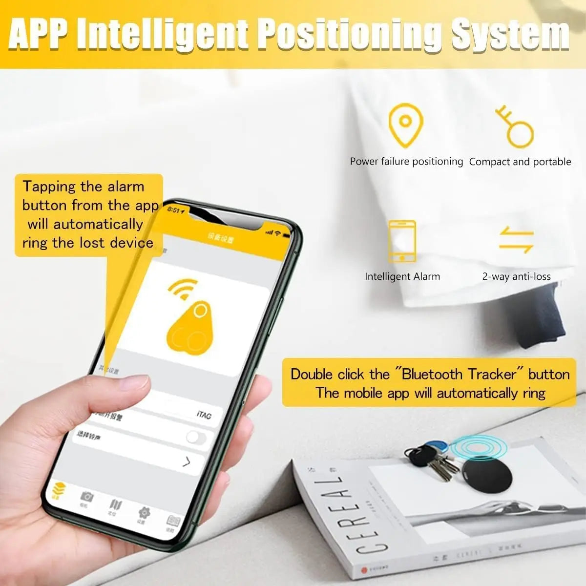 Mini Smart Bluetooth GPS Tracker, works with Android and iOS system, listening tracker, Mini Global Locator, Pet Key Finder