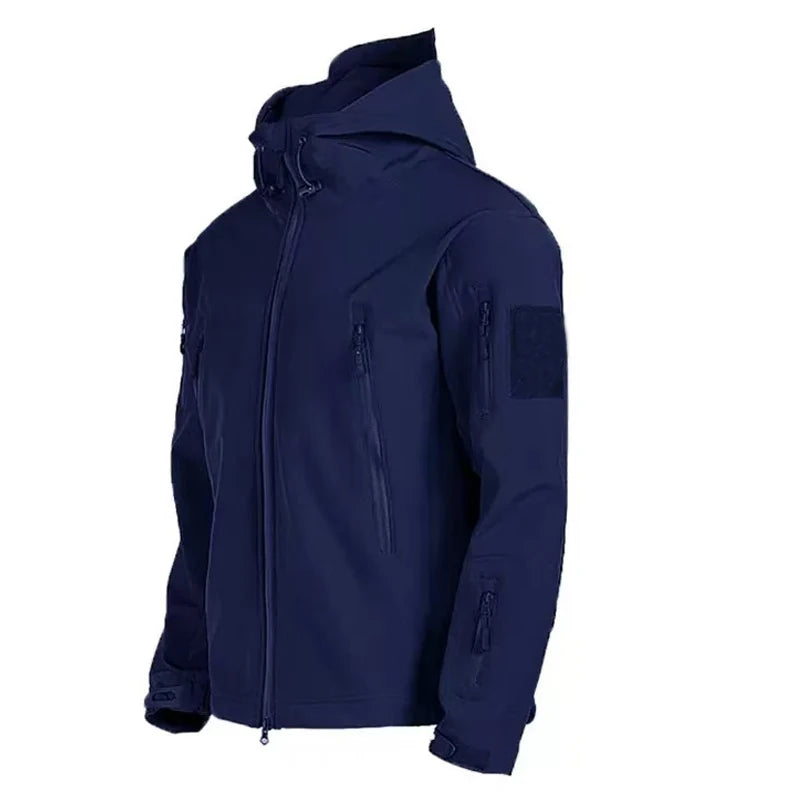 Chaqueta polar SoftShell para hombre, cortavientos con capucha para pesca, senderismo, camping, escalada, esquí, pantalones cálidos para otoño e invierno