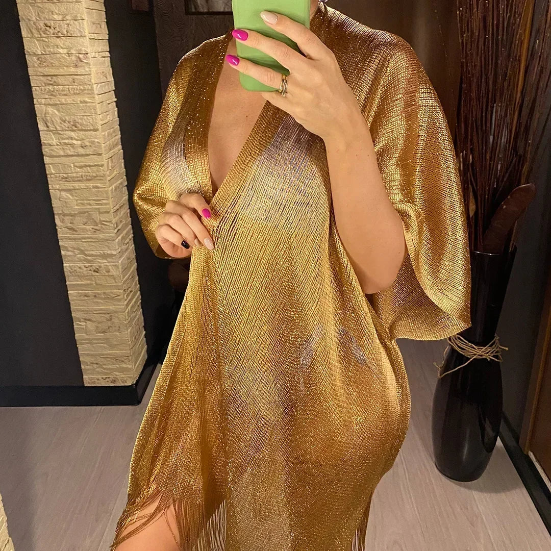 7 couleurs Bikini couvrir gland robe de Plage tuniques maillot de bain maillot de bain femmes brillant couverture Ups pour maillots de bain femmes paréo Plage